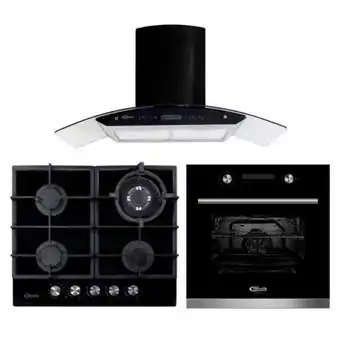 Hiraoka Cocina empotrable dual-natural/ glp klimatic aosta 60 4 hornillas + campana extractora klimatic venezia black 88.5cm + horno oferta