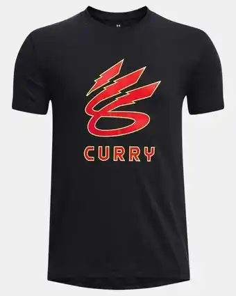 Under Armour Boys' curry lightning logo short sleeve oferta