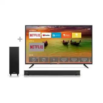 Hiraoka Televisor miray led 4k uhd smart 43" mk43-e202 + soundbar miray sbm-w602bt oferta