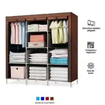 Linio Ropero armable 3 cuerpos estante para co... oferta