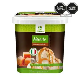 Tottus Helado italiano - caramelo & galletas tottus 450 g - pote 450 g oferta