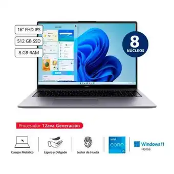 Hiraoka Laptop huawei matebook d16 rollef-w5851 16" intel core i5-12450h 512gb ssd 8gb ram windows 11 home oferta