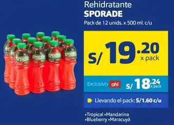 Makro Rehidratante Sporade 12 Unids x 500ml c/u oferta