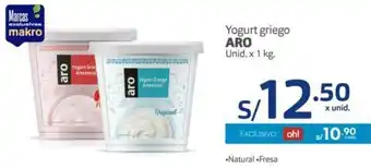 Makro Yogurt Griego Aro 1kg oferta