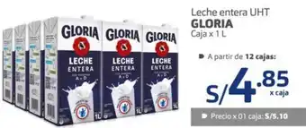 Makro Leche ENtera UHT Gloria 1L oferta