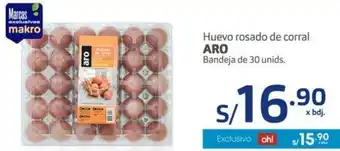 Makro Huevo Rosado de Corral Aro 30 Unids oferta