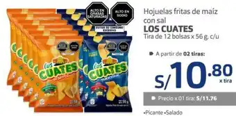 Makro ojuelas Fritas de Maíz co Sal Los Cuates 12 Bolsas x 56g c/u oferta