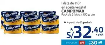 Makro Filate de Stún en Aceite Vegetal Campomar 6 x 150g c/u oferta