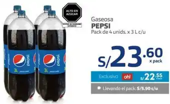 Makro Gaseosa Pepsi 4 Unids x 3L c/u oferta