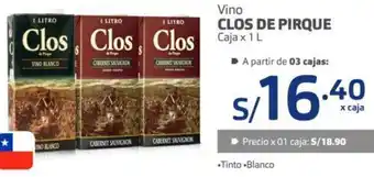 Makro Vino Clos de Pirque 1L oferta