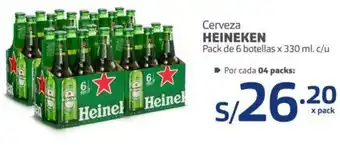 Makro Cerveza Heineken 6 Bot x 330ml c/u oferta