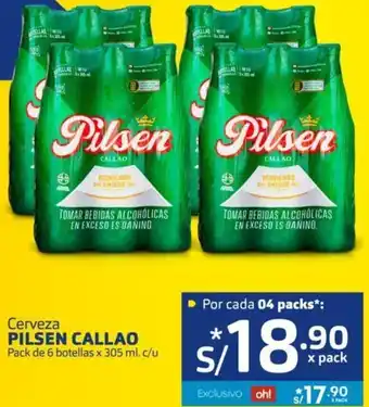 Makro Cerveza Pilsen Callao 6 bot x 305ml c/u oferta