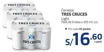Makro Cerveza Tres Cruces 6la x 355ml c/u oferta
