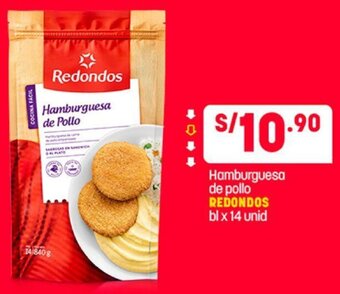 Plaza Vea Hamburguesa de Pollo Redondos bl x 14 Unid oferta