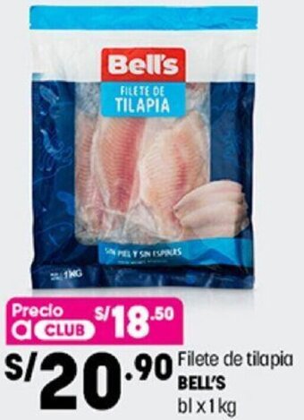 Plaza Vea Filete de Tilapia Bell's 1kg oferta