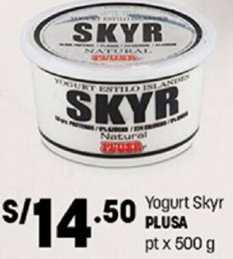 Plaza Vea Yogurt Skyr Plusa 500g oferta