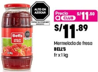 Plaza Vea Mermelada de Fresa Bell's 1kg oferta