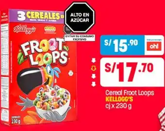 Plaza Vea Cereal Froot Loops Kellogg's 230g oferta