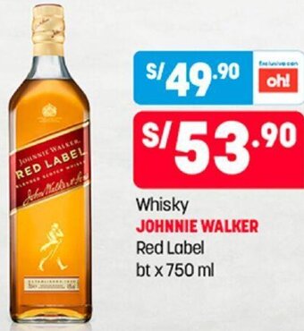 Plaza Vea Whisky Johnnie Walker Red Label 750ml oferta