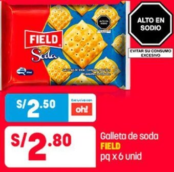 Plaza Vea Galleta de Soda Field 6 Unid oferta