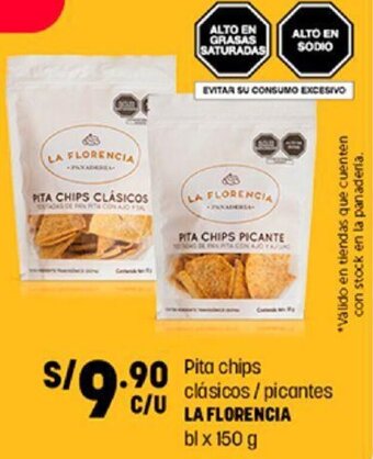 Plaza Vea Pita Chips Clásicos / Picantes La Florencia 150g oferta