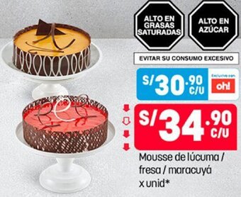 Plaza Vea Mousse de Lúcuma/ Fresa/Maracuyá oferta