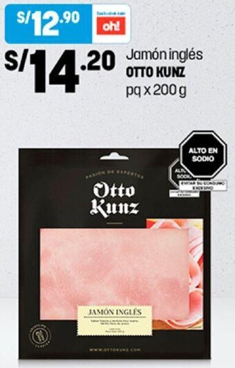 Plaza Vea Jamón Inglés Otto Kunz 200g oferta