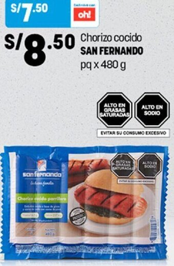 Plaza Vea Chorizo Cocido San Fernando 480g oferta