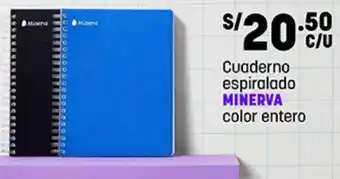 Plaza Vea Cuaderno Espiralado Minerva Color Entero oferta