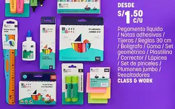 Plaza Vea Pegamento Líquido/Notas Adhesivas/Tijeras/Reglas 30cm/Bolígrafo/Gama/Set Geométrico oferta