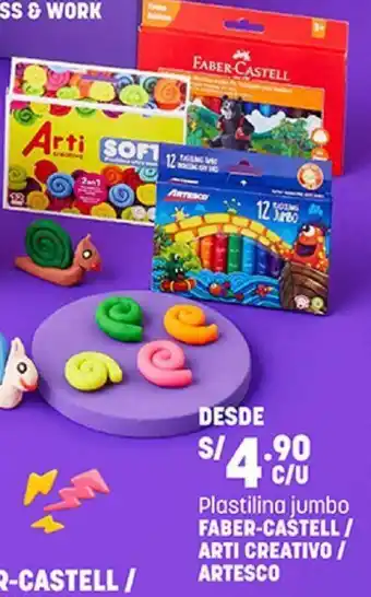 Plaza Vea Plastilina Jumbo Faber-Castell/ Arti Creativo/Artesco oferta