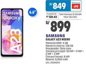 Plaza Vea Samsung Galaxy A23 Negro oferta