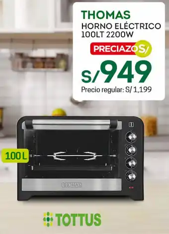 Tottus Thomas Horno Eléctrico 100LT 2200W oferta
