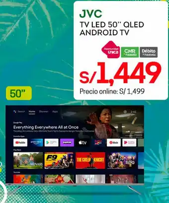 Tottus JVC TV LED 50" QLED Android TV 50" oferta