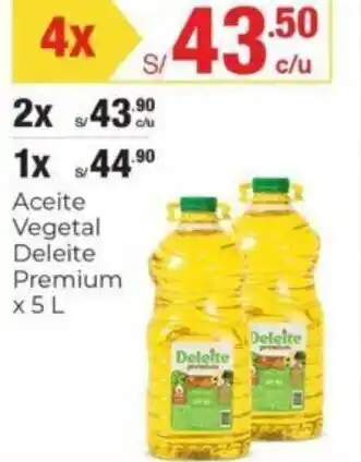 Metro Aceite Vegetal Deleite Premium 4 x 5L oferta