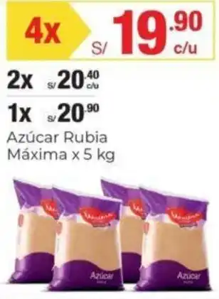 Metro Azúcar Rubia Máxima 4x5kg oferta