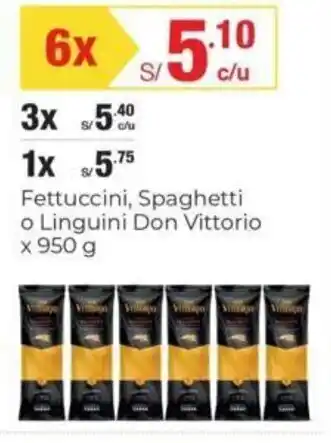 Metro Fettuccini, Spaghetti o Linguini Don Vittorio 6x950g oferta