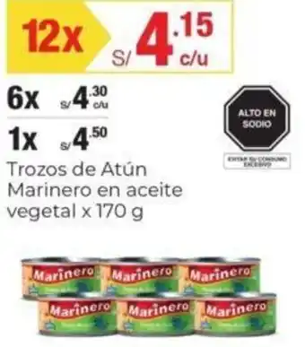 Metro Rozos de Atún Marinero en Aceite Vegetal 12x170g oferta