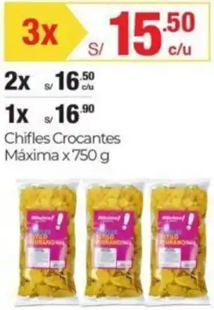 Metro Chifles Crocantes Máxima 3 x 750g oferta