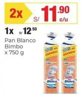 Metro Pan Blanco Bimbo 2x750g oferta