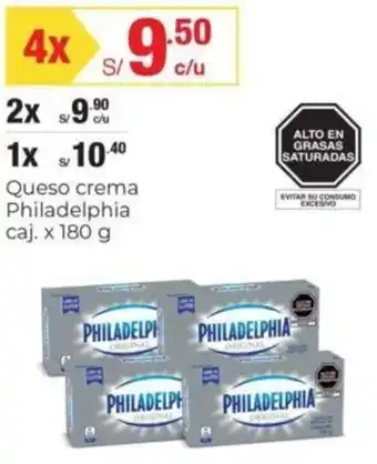 Metro Queso Crema Philadelphia Caj 4x180g oferta