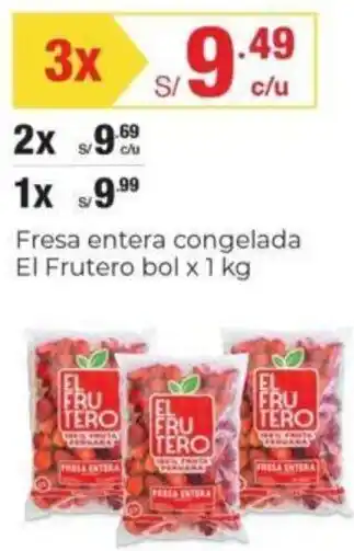 Metro Fresa Entera Congelada El Frutero 3 x 1kg oferta