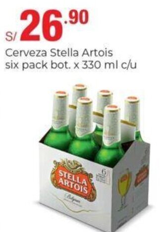 Metro Cerveza Stella Artois six pack 330ml c/u oferta
