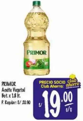 MaxiAhorro Primor Aceite Vegetal 1,8L oferta