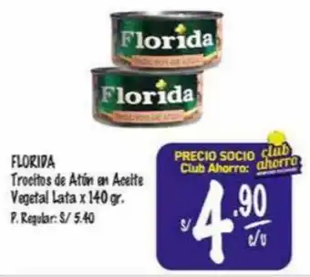 MaxiAhorro Florida Trocitos de Atún en Aceite Vegetal Lata 140g oferta