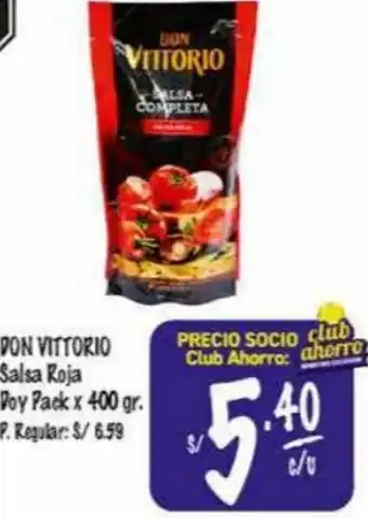 MaxiAhorro Don Vittorio Salsa Roja Doy Pack 400g oferta