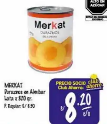 MaxiAhorro Merkat Duraznos en Almibar Lata 820g oferta