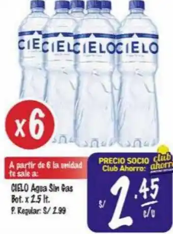 MaxiAhorro Cielo Agua Sin Gas 2,5L oferta