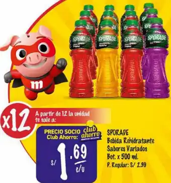 MaxiAhorro Sporade Bebida Rehidratante Sabores Variados 500ml oferta