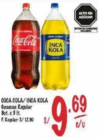 MaxiAhorro Coca Cola/ Inca Kola Gaseosa Regular 3L oferta